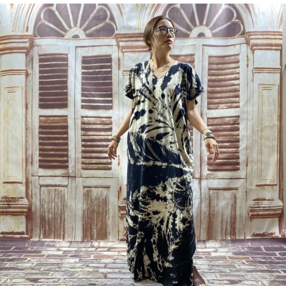 Handmade Cotton Tie Dye Maxi Festival Dress
